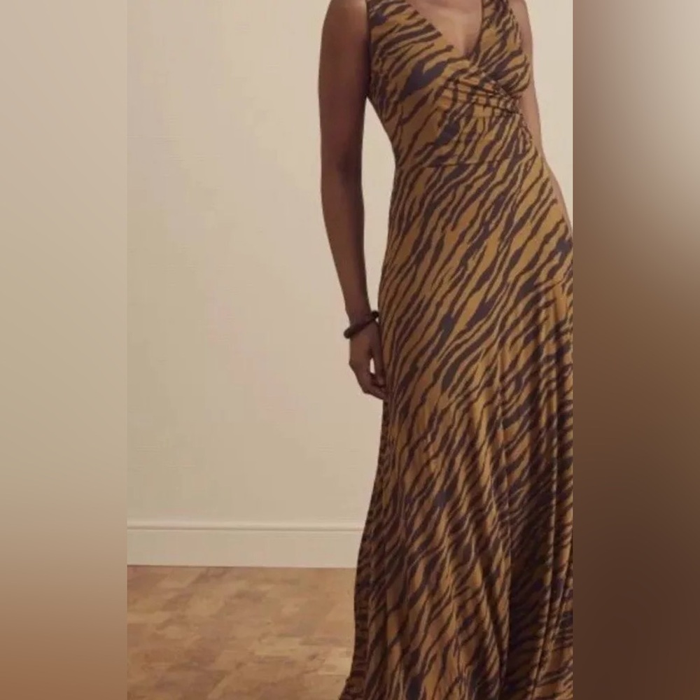 long tall sally Mustard and Black Zebra-Print Maxi Dress
